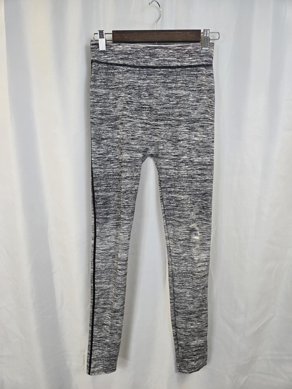 Bobbie Brooks Leggings Womens S/M Gray Flecked Side Stripe Stretch Ankle Pants